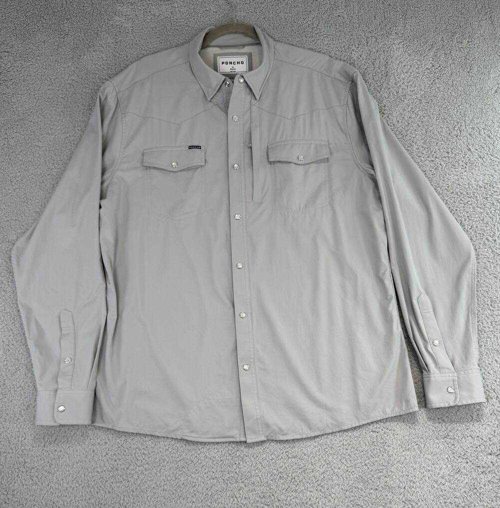 Poncho Western Shirt Men's XL "The San Saba" Performance Fishing Vented UPF